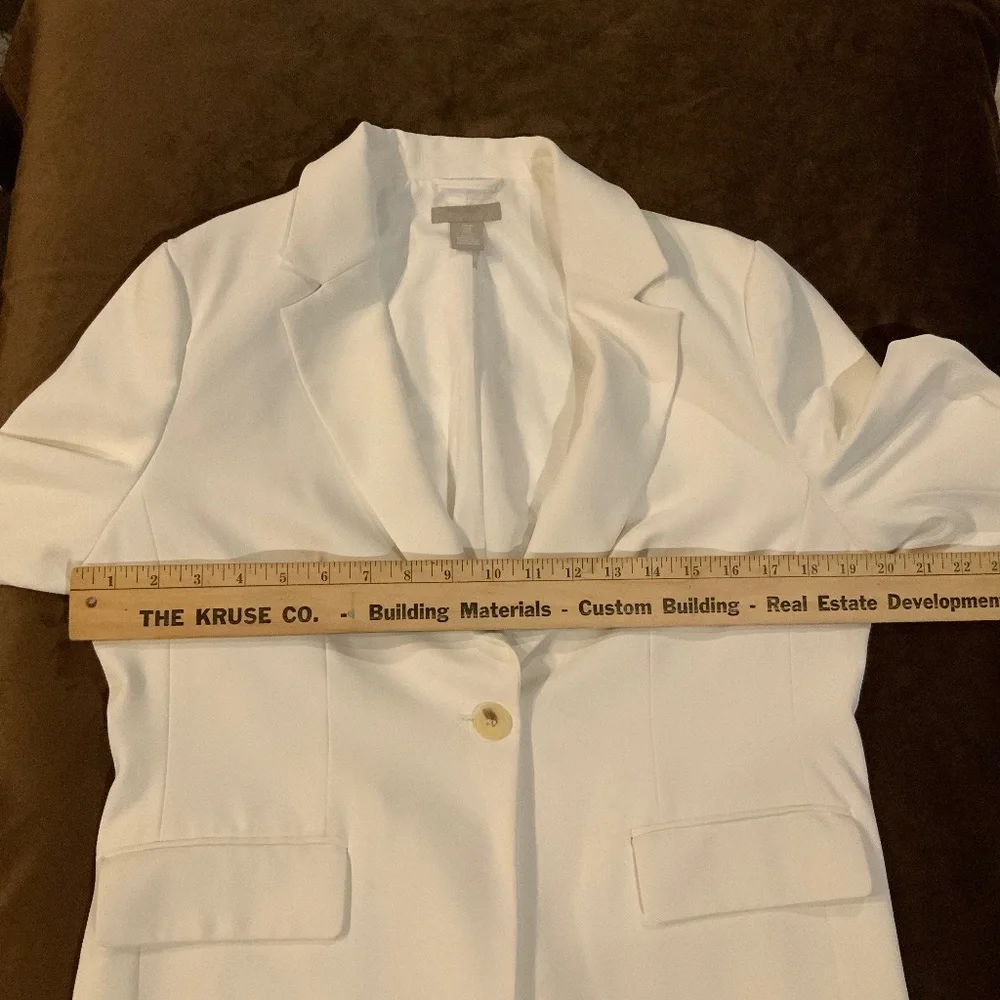 H & M White M Single button breasted Jacket Minimalist Normcore Scandi Girl
